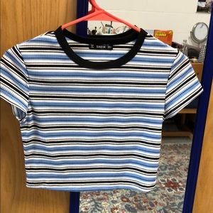 Striped cropped top. Never worn